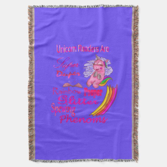 Unicorn Readers Are Super Duper Sofa Throw Blanket (Front Vertical)