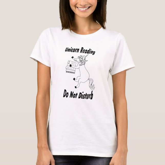 Unicorn Reading... - Basic Women's Tee - BL (Front)
