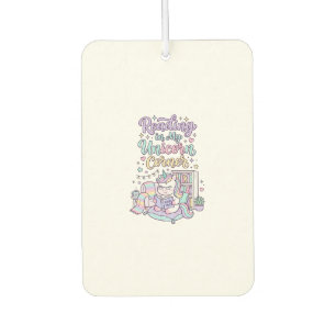 Unicorn Reading in My Unicorn Corner Cute Pastel T Car Air Freshener