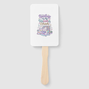 Unicorn Reading in My Unicorn Corner Cute Pastel T Hand Fan
