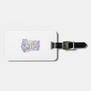 Unicorn Reading in My Unicorn Corner Cute Pastel T Luggage Tag
