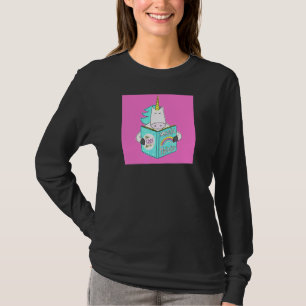 Unicorn Reading Magic Tricks Book Cute Humour Pin T-Shirt