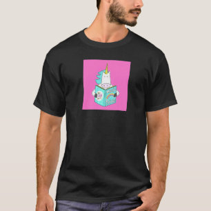 Unicorn Reading Magic Tricks Book Cute Humour Pink T-Shirt