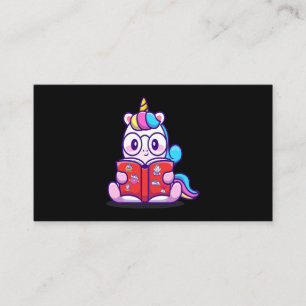 Unicorn reads here journal notebook business card