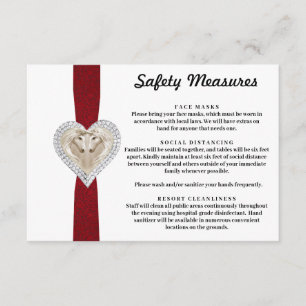 Unicorn Red Lace Safety Measures Enclosure Card