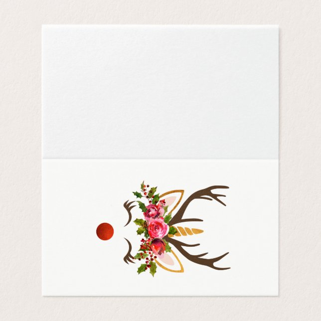 Unicorn Reindeer Antler / Christmas Flowers (Outside Unfolded)