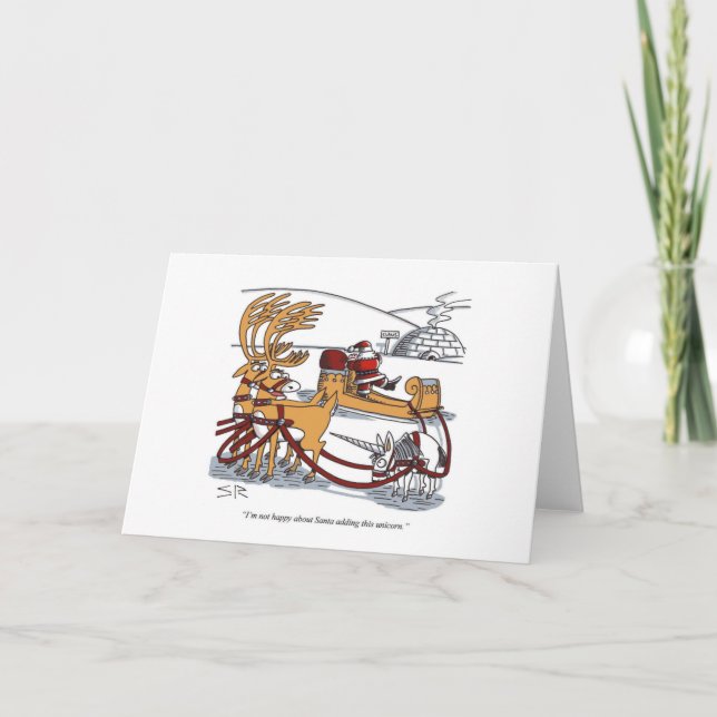 Unicorn Reindeer greeting card (Front)
