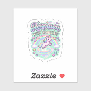 Unicorn Respawn with Sparkles Premium Vector Stick