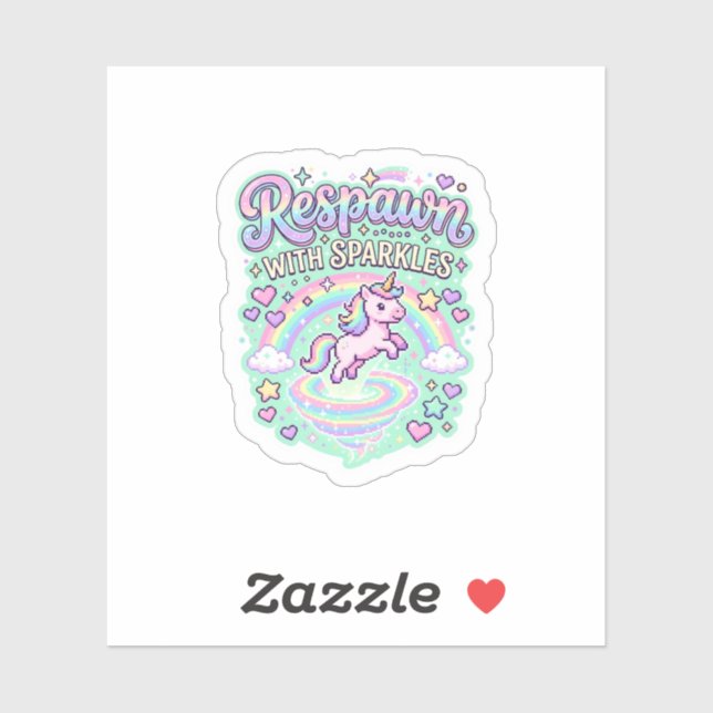 Unicorn Respawn with Sparkles Premium Vector Stick (Sheet)