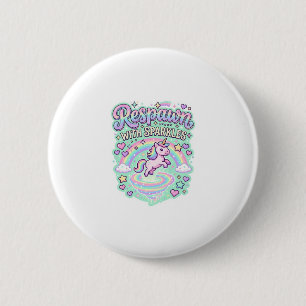 Unicorn Respawn with Sparkles Premium Vector Stick 6 Cm Round Badge