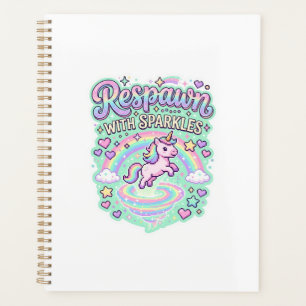 Unicorn Respawn with Sparkles Premium Vector Stick Planner