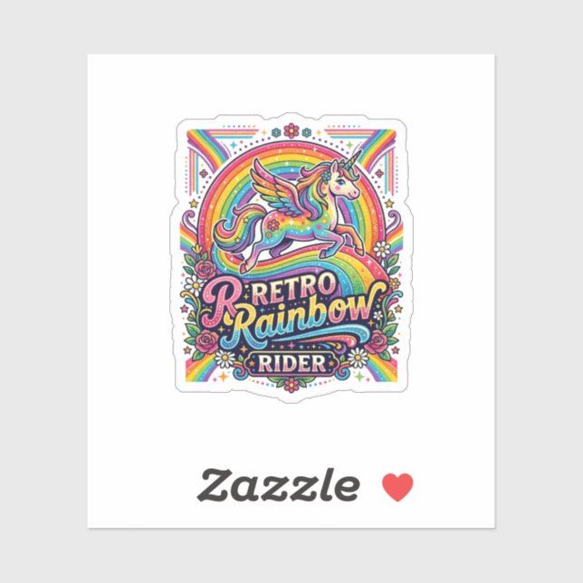 Unicorn Retro Rainbow Rider (Sheet)