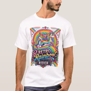 Unicorn Retro Rainbow Rider T-Shirt