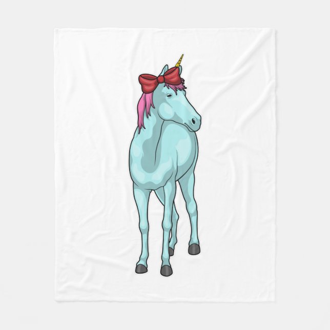 Unicorn Ribbon Fleece Blanket (Front)