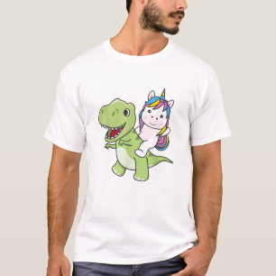 Unicorn Rides On Trex Cute Dinosaur With Unicorns  T-Shirt