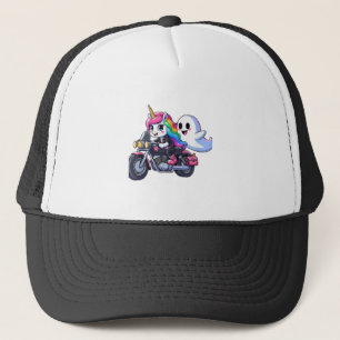 Unicorn Riding A Motorcycle Boys Girls Men Women K Trucker Hat