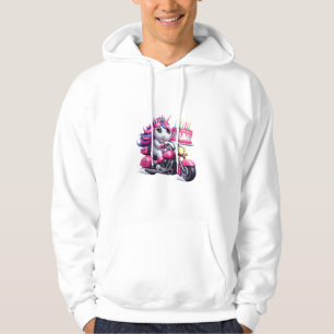 Unicorn Riding A Motorcycle Boys Women Kids Adults Hoodie