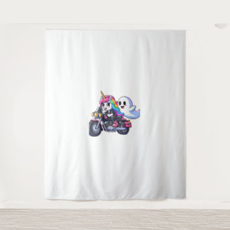 Unicorn Riding A Motorcycle Boys Women Kids Adults Tapestry