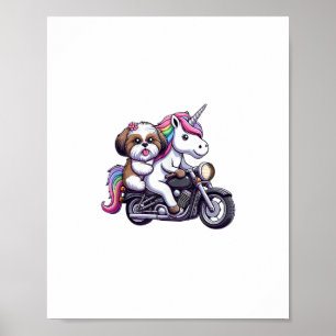 Unicorn Riding A Motorcycle Girls Women Kids Men S Poster