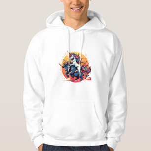 Unicorn Riding Bull Boys Girls Men Women Kids Rain Hoodie