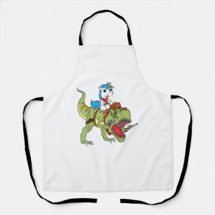 Unicorn Riding Dinosaur Kids Boys Girls Cowboy T-R Apron