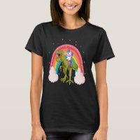 Unicorn Riding Dinosaur Women T-Shirt