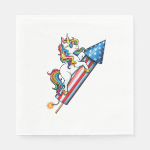 Unicorn Riding Ice Cream Men Women Kids Boys Girls Napkin