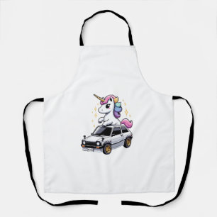 Unicorn Riding Kei Car Boys Girls Women Kids Teen Apron