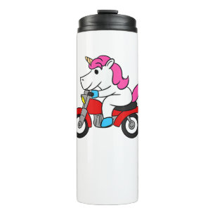Unicorn Riding Motorcycle T-Shirt Funny Magical Un Thermal Tumbler