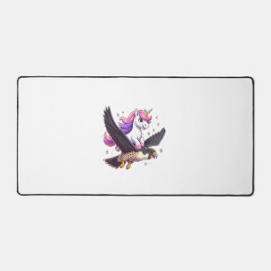 Unicorn Riding Peregrine Falcon Boy Girls Men Wome Desk Mat