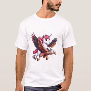 Unicorn Riding Red-tailed Hawk Boys Girls Men Wome T-Shirt