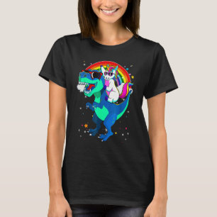 Unicorn Riding Rex Dinosaur Boys Girls Men Women R T-Shirt