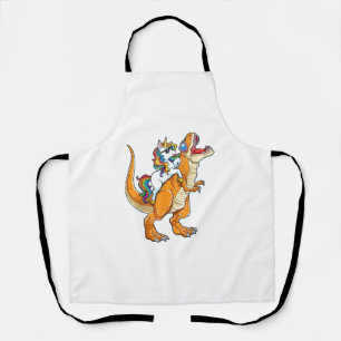Unicorn Riding T rex Men Women Dinosaur Funny Boys Apron