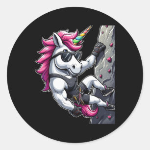 Unicorn Rock Climbing Men Women Adults Kids Boys G Classic Round Sticker