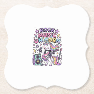 Unicorn Rock Music Unicorn Charming Marketplace Ar Paper Coaster