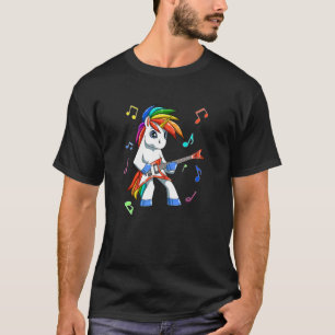 Unicorn Rock N Roll Guitar Music T-Shirt