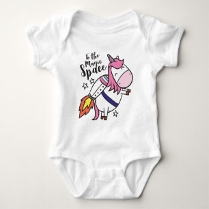 Unicorn rocket baby bodysuit