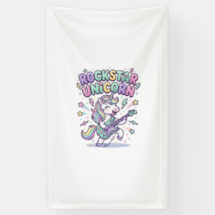 Unicorn Rockstar Unicorn Charming Apparel Graphic_ Banner
