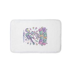 Unicorn Rockstar Unicorn Charming Apparel Graphic_ Bath Mat