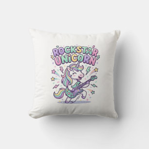 Unicorn Rockstar Unicorn Charming Apparel Graphic_ Cushion