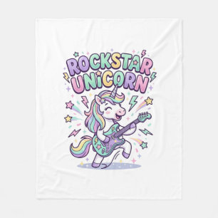 Unicorn Rockstar Unicorn Charming Apparel Graphic_ Fleece Blanket