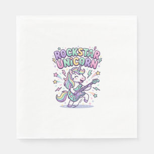 Unicorn Rockstar Unicorn Charming Apparel Graphic_ Napkin