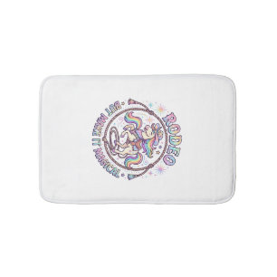 Unicorn Rodeo but Make It Magical Funny Cute Gift Bath Mat