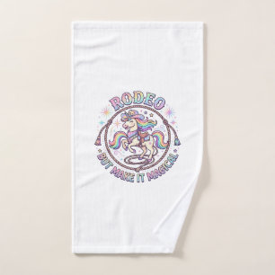 Unicorn Rodeo but Make It Magical Funny Cute Gift  Hand Towel
