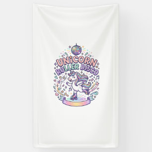 Unicorn Roller Disco Graphic Design T-Shirt Design Banner