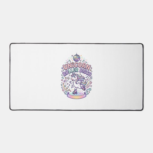 Unicorn Roller Disco Graphic Design T-Shirt Design Desk Mat (Front)