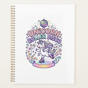 Unicorn Roller Disco Graphic Design T-Shirt Design Planner