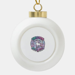 Unicorn Roller Disco POD Ready Marketplace Artwork Ceramic Ball Christmas Ornament
