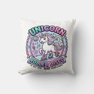 Unicorn Roller Disco POD Ready Marketplace Artwork Cushion