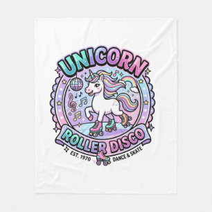 Unicorn Roller Disco POD Ready Marketplace Artwork Fleece Blanket